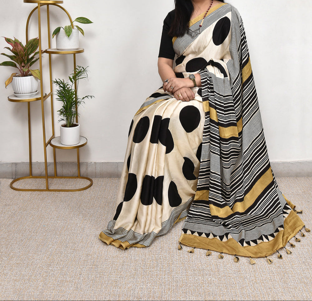 AJRAKH MODAL SILK SAREE