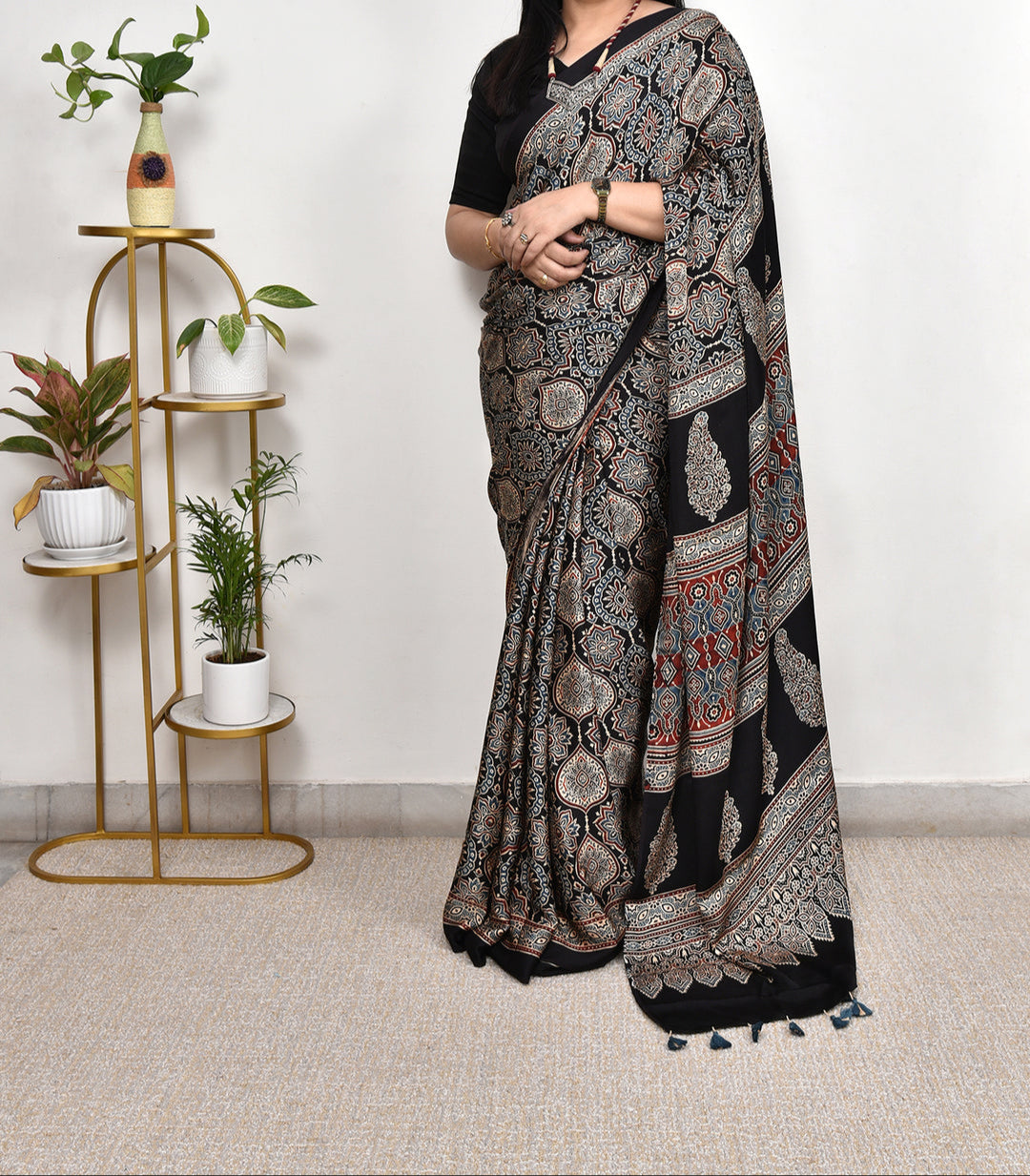 AJRAKH MODAL SILK SAREE