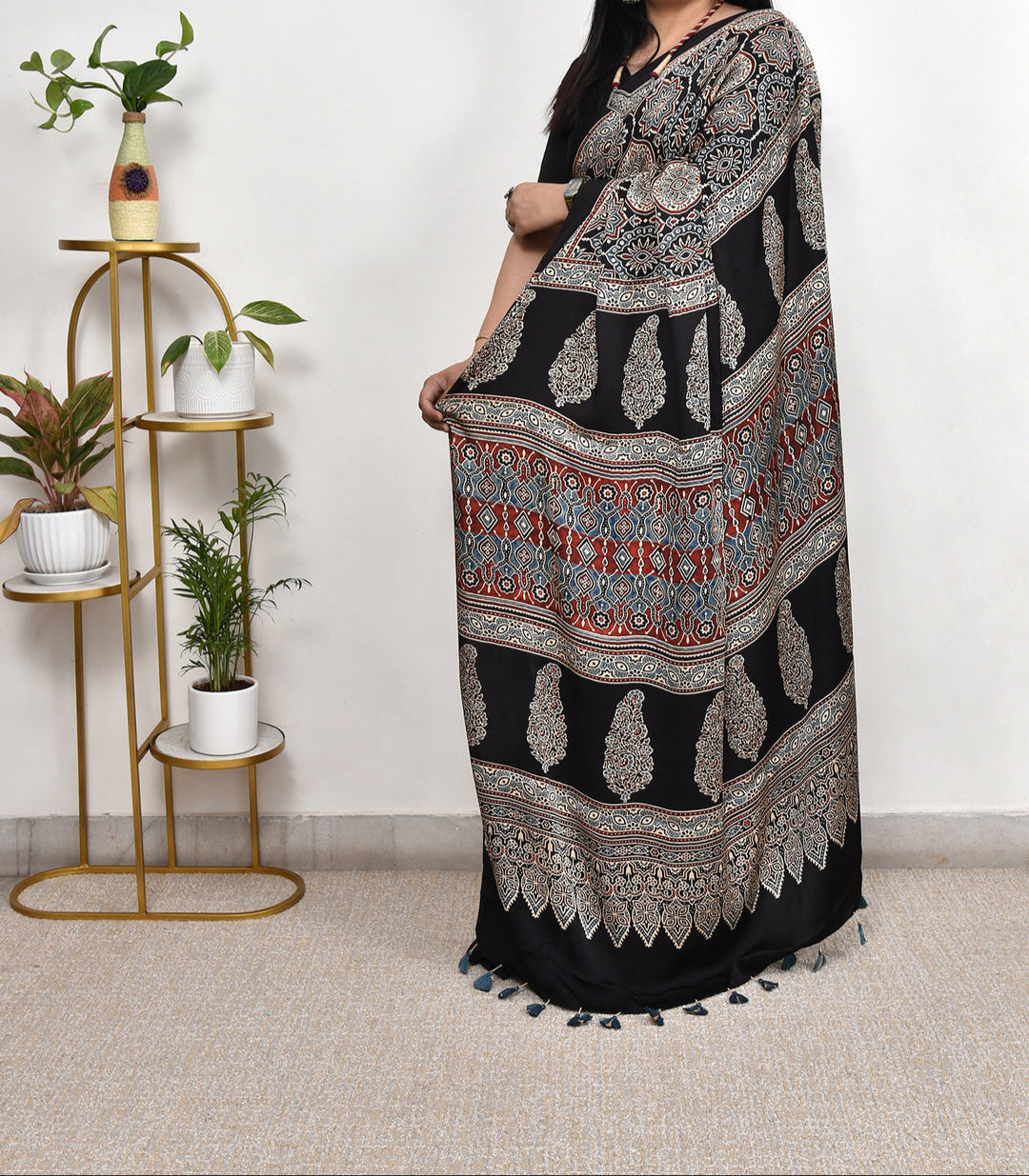 AJRAKH MODAL SILK SAREE