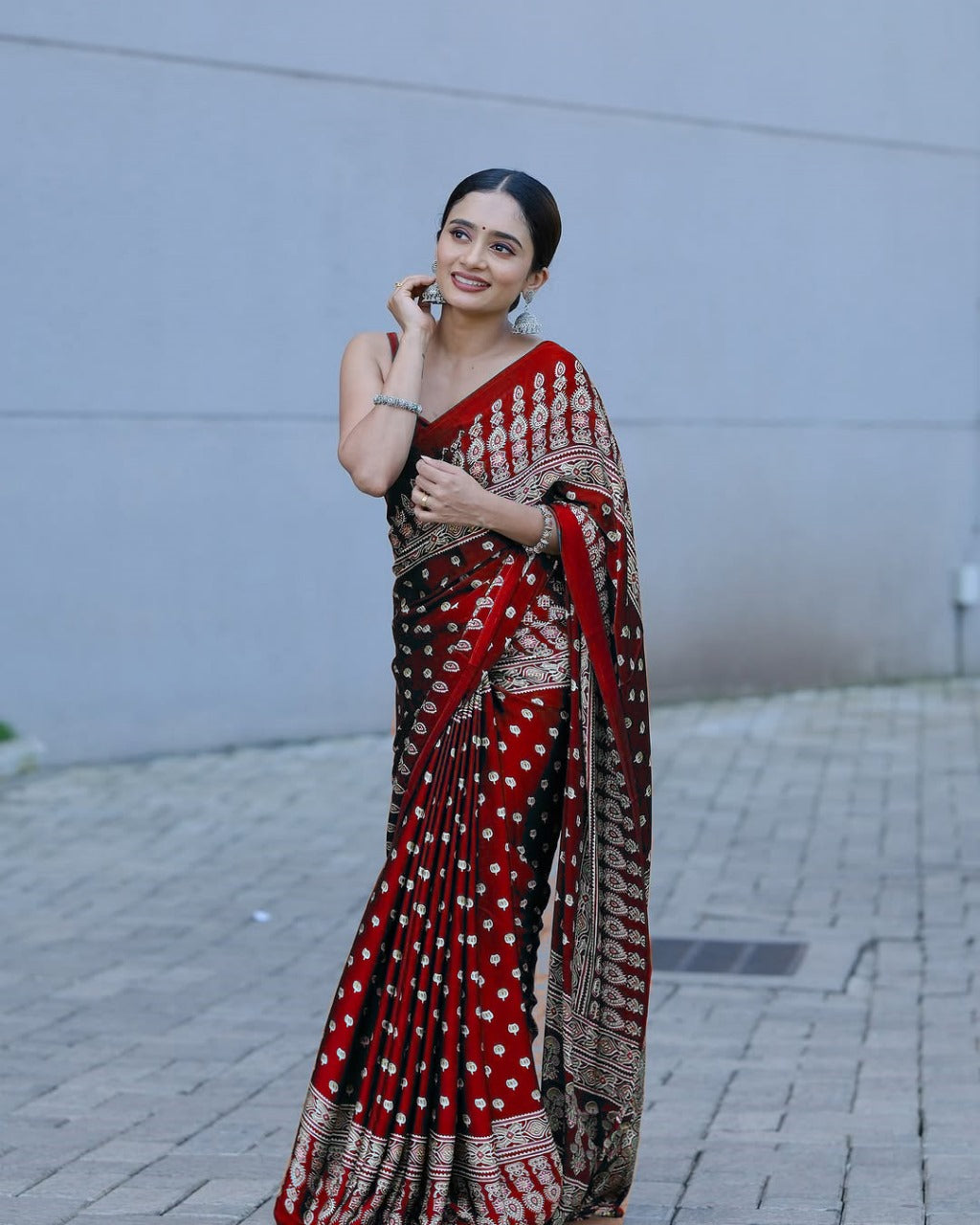 AJRAKH MODAL SILK SAREE