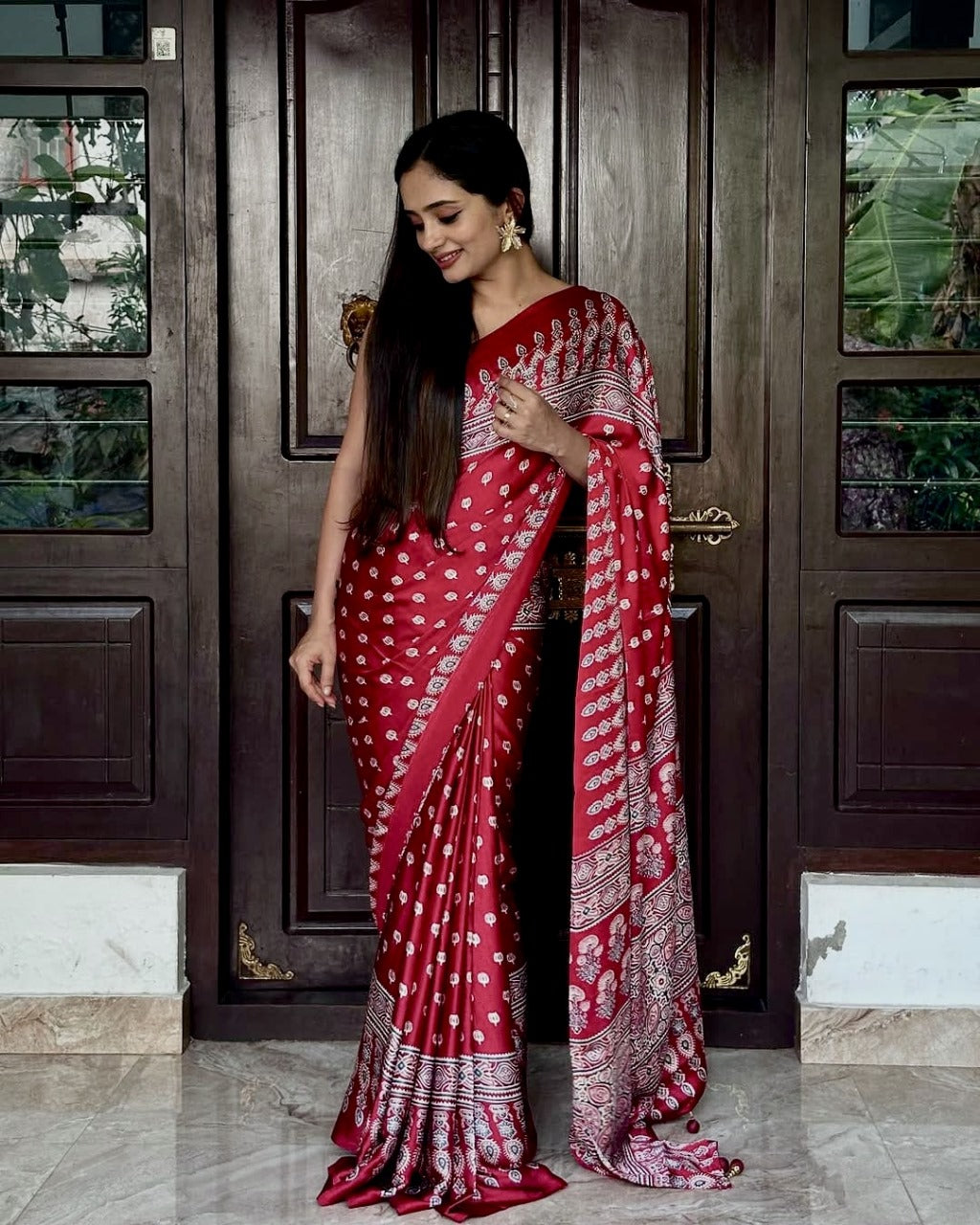 AJRAKH MODAL SILK SAREE