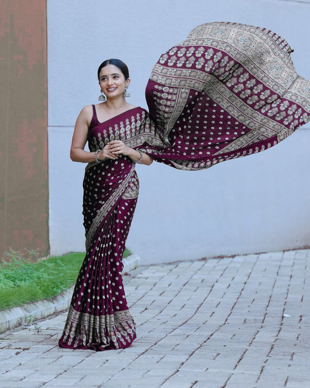 AJRAKH MODAL SILK SAREE