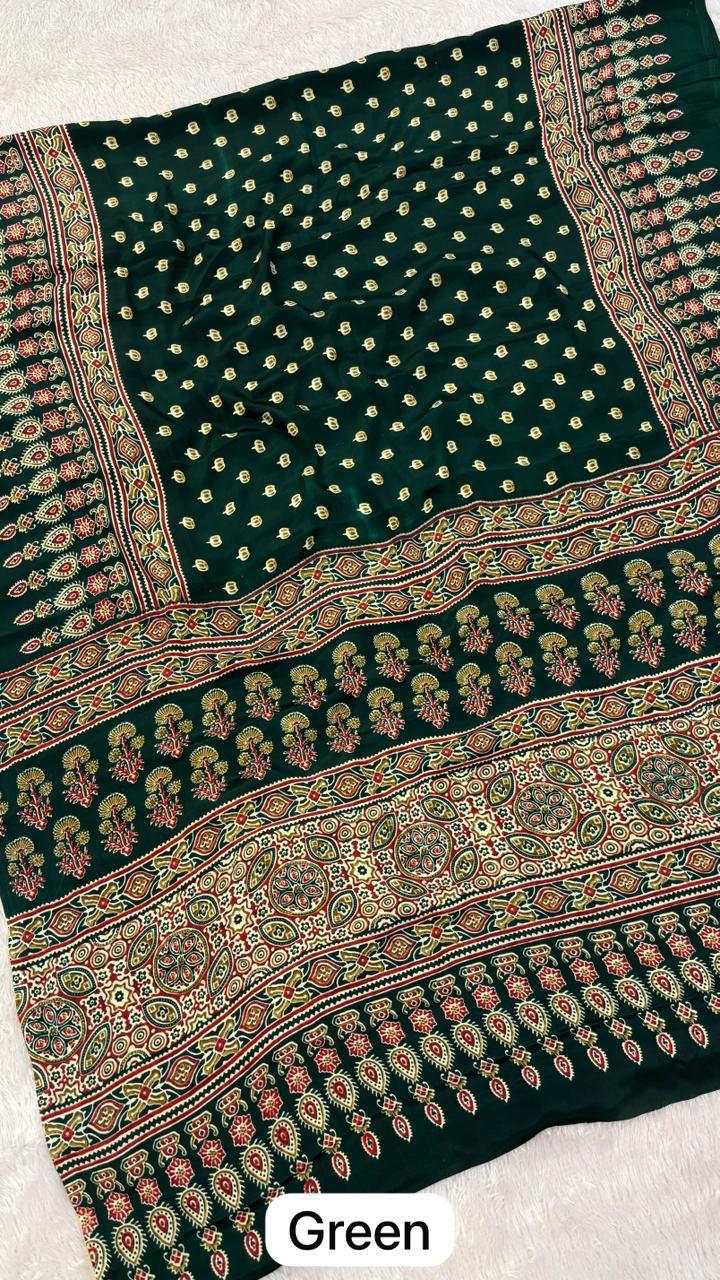 AJRAKH MODAL SILK SAREE