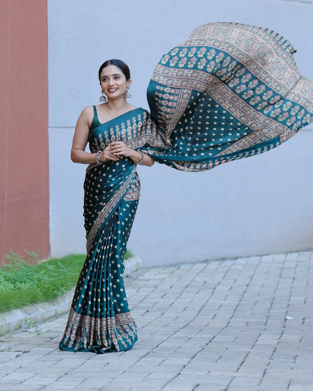 AJRAKH MODAL SILK SAREE